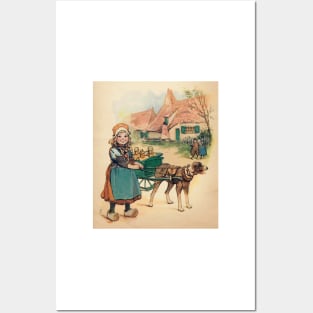 Dutch Girl with Milk Wagon Posters and Art